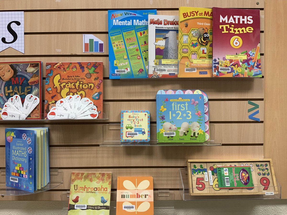 To celebrate #mathsweek, @LibraryMic in Limerick is currently displaying a selection of maths storybooks from our children’s library collection #mathsstories