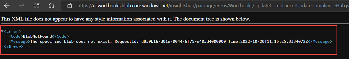 modaly_it's tweet photo. I think you might want to look into this issue @bytenerd and @ariaupdated. When using the admin portal to access the update compliance workbook (as opposed to going direct in Azure monitor), things look quite broken at the moment. #UpdateCompliance #MSIntune #ConfigMgr https://t.co/wOJ6kFbyS8