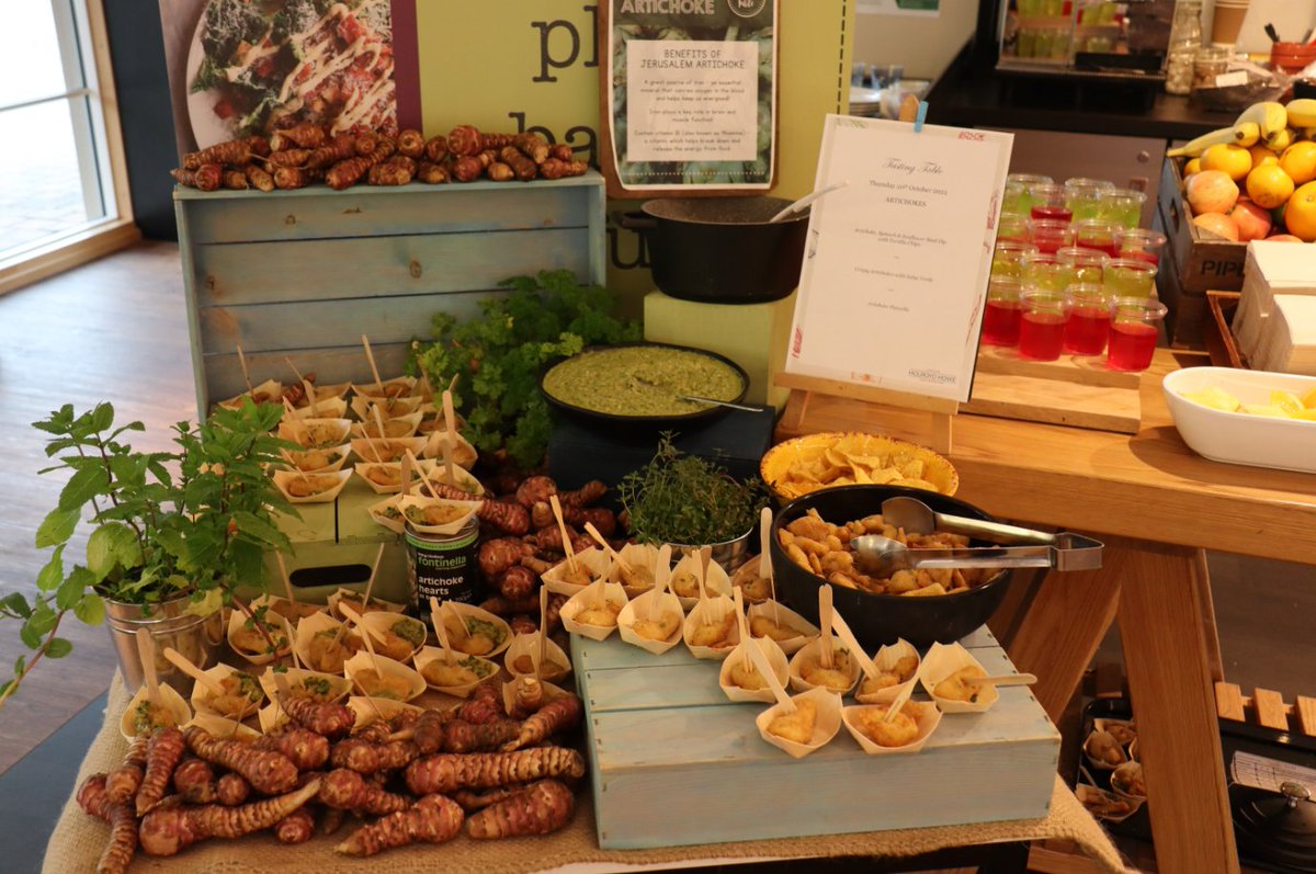 Did you know that a Jerusalem Artichoke is not only a great source of Iron, but also contains a variety of B vitamins? 

Great to see our caterers <a href="/HolroydHowe/">Holroyd Howe</a> provide a delectable tasting table to introduce our students to the wonders of the Jerusalem Artichoke. #PipersFood