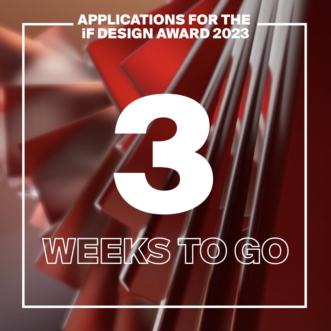 That's right, in three weeks the application deadline for the iF DESIGN AWARD 2023 will be over. So, submit your design until 10 November – and win the international recognition that your design deserves! ✨ 
bit.ly/3V84WDI

#ifdesignaward2023 #ifdesign #designaward