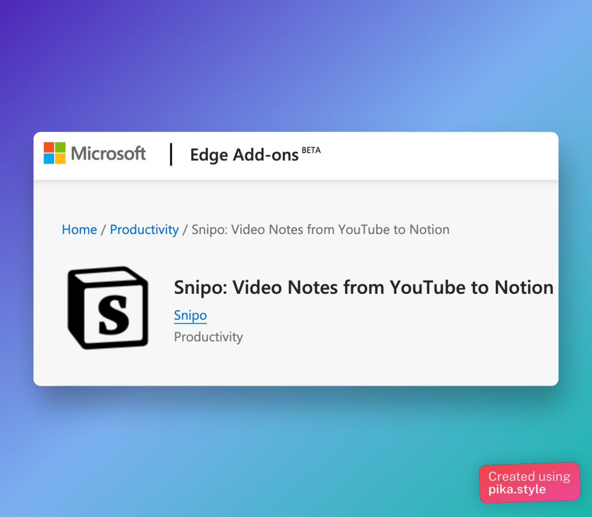 snipo_io's tweet image. Snipo is now available on @MicrosoftEdge 🚀
#EdgeExtensions #Addons #ExtendTheWeb 

microsoftedge.microsoft.com/addons/detail/…