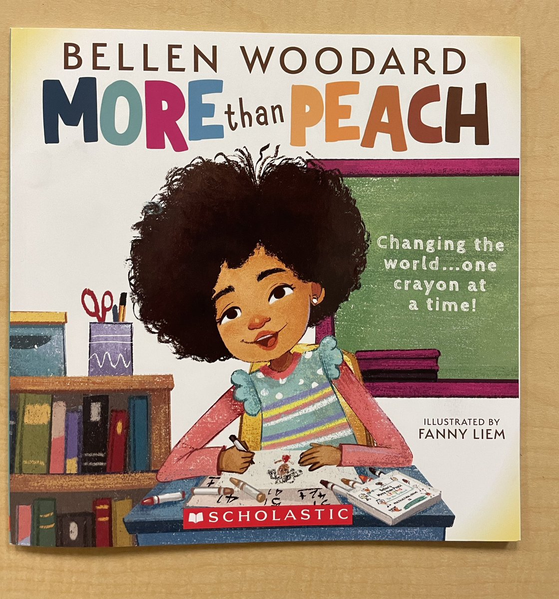 Tiff_Procter's tweet photo. Using @BellenTheBee ‘s book, “More Than Peach” to change language, encourage inclusivity, empowerment, and the beauty of the diversity in our classroom #grade1 #crrp #morethanpeach @RossDoan #crayonactivist https://t.co/n8og7gb1Sg