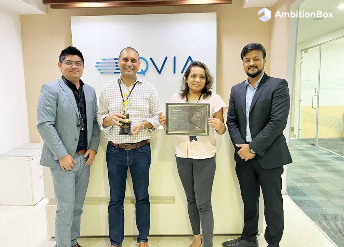 Congratulations to <a href="/IQVIA_global/">IQVIA</a> on winning the AmbitionBox #BestPlacesToWork in India Award 2022🔥🔥

They ranked among the top 25 companies in the large companies category.

#employeefirst #ambitionbox #ambitionboxbestplacestoworkawards2022