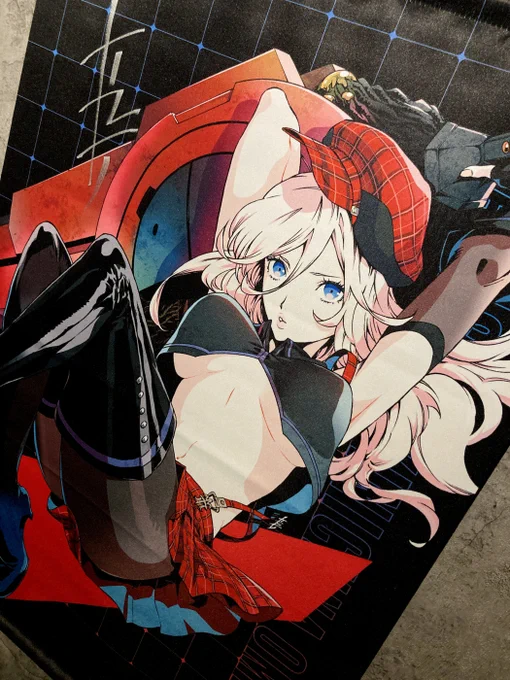 タペストリー キレイなんだぜ……サイン入れたんだぜ……緊張したんだぜ…#コトブキヤくじ #GODEATER 