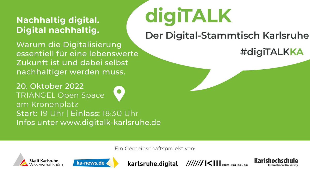 Die Experten auf dem Podium findet ihr hier ➡️ ka-news.de/2858128
Wir freuen uns auf euch und eine spannende Debatte!

#digiTALKKA #digitalk #karlsruhe #digitalisierung 
<a href="/karlshochschule/">Karlshochschule</a> <a href="/KA_digital/">karlsruhe.digital</a> @zkmkarlsruhe
