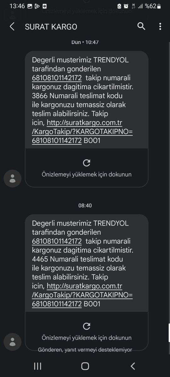 BaharrGungor's tweet photo. @SuratKargoTR @Surat_Destek Kargoyu güya 2 gündür dağıtıma çıkarıyorsunuz ama gelen giden arayan soran yok. İzmir Torbalı şubeniz beni arayıp köyiçi şubesi dağıtıma çıkarmıyorlar gidip siz alın diyor.Köyiçi şubenize 2 gün önce güç bela ulaştığımda aracımız yok çıkaramıyoruz diyor. https://t.co/Uf0sNRsfv5