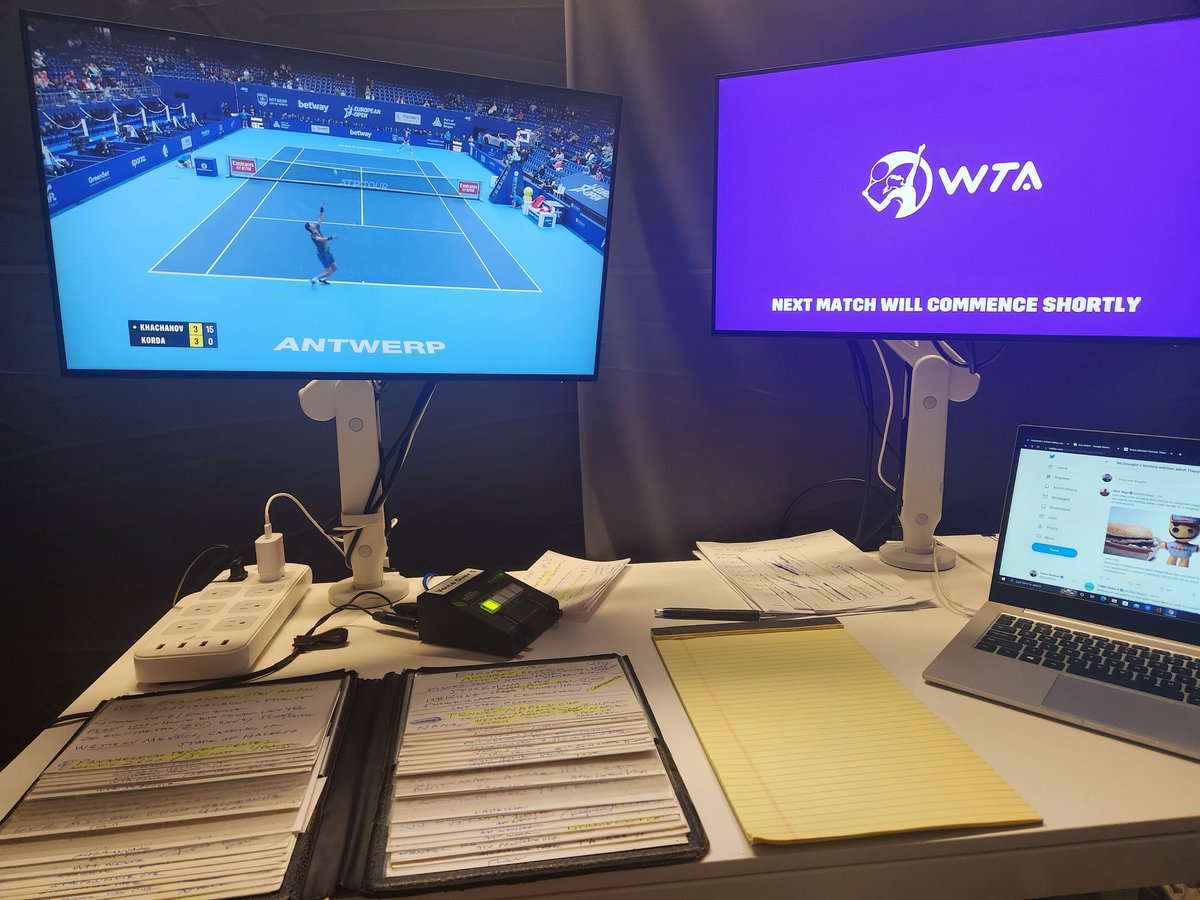 This minuscule Production Booth plays host to very big coverage across the Tennis globe for Day 4 this week on T2. It's the new network from @TennisChannel streaming on @Samsung TV Plus and available for free. Join us at 8am ET