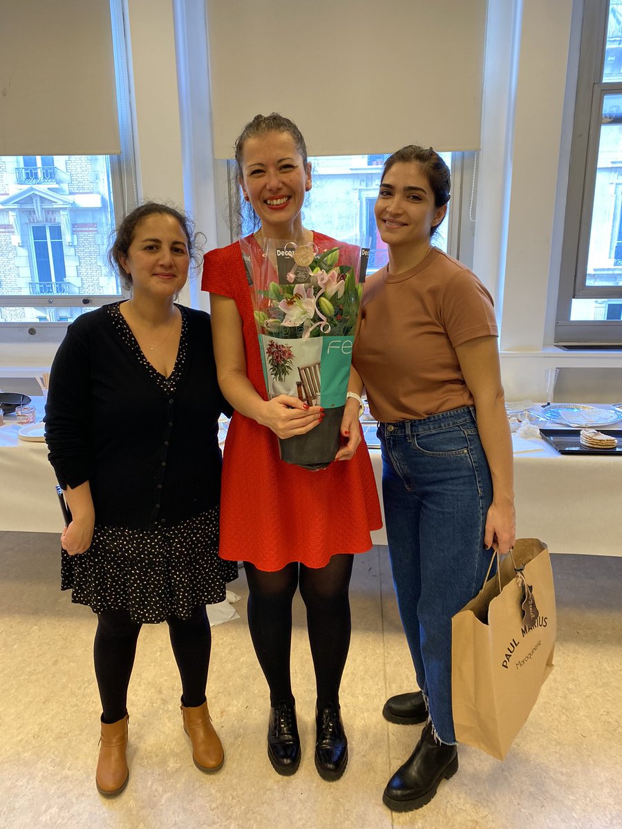 @EtienneGayat @bchouster #Jane Lise Samuel and I are proud for the promotion of #Feriel Azibani as senior researcher @Inserm. She received many flowers and gifts from her PhD students, fellows.
