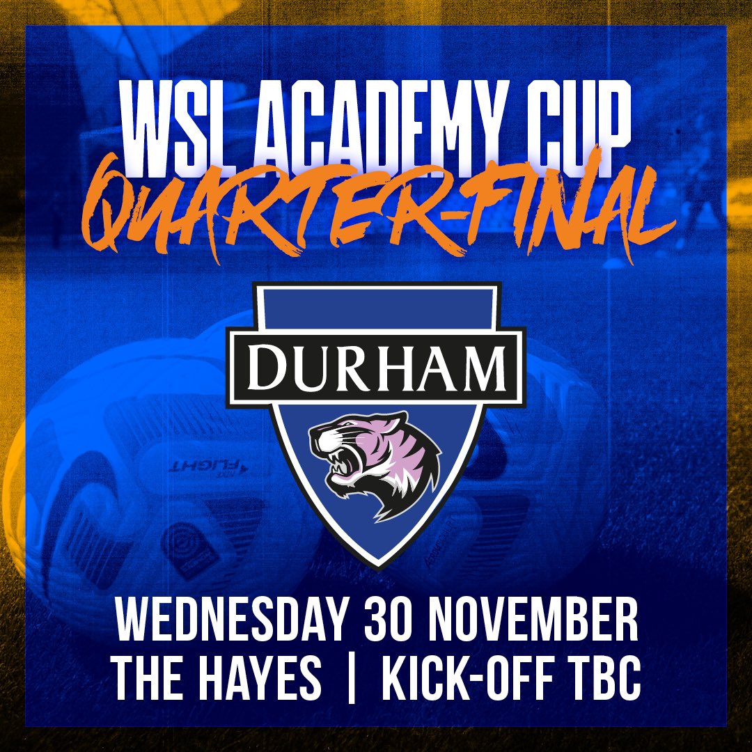 Our Academy side have been drawn at home to Durham in the quarter-final of the WSL Academy Cup. 🏆