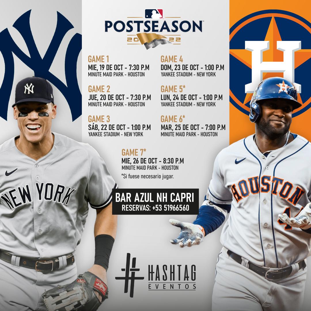 AleRodriguez_tv's tweet photo. Vive la Postemporada de la #MLB en el Bar Azul NH Capri.
Reservas al +53 51966560
#HashtagEventos
#Postseason https://t.co/Ucch2DgIyZ