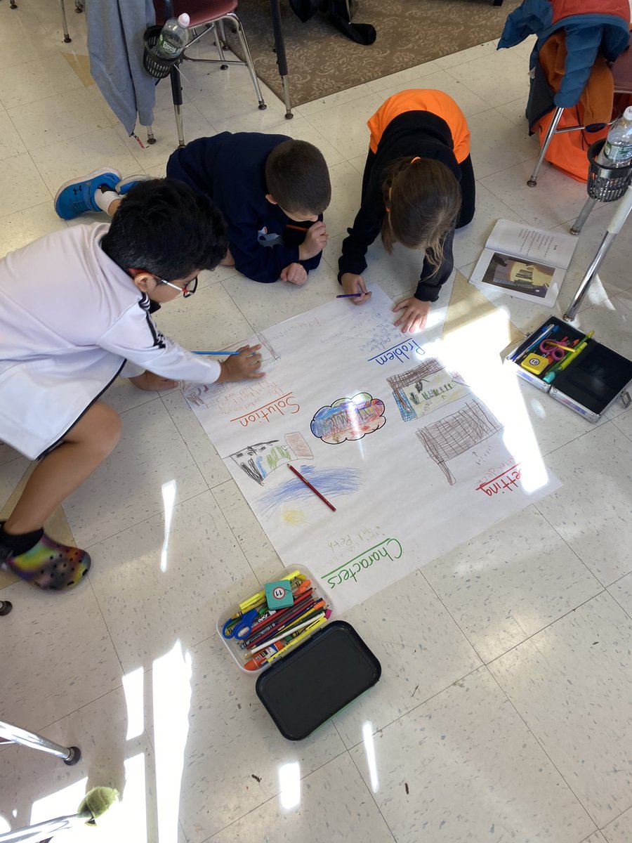 MrsCanane's tweet photo. That’s a wrap on Unit 1. We finished by having students work collaboratively on story element charts. They had a blast! @EMorichesES @EastMorichesSD https://t.co/0FkP1T84Ey