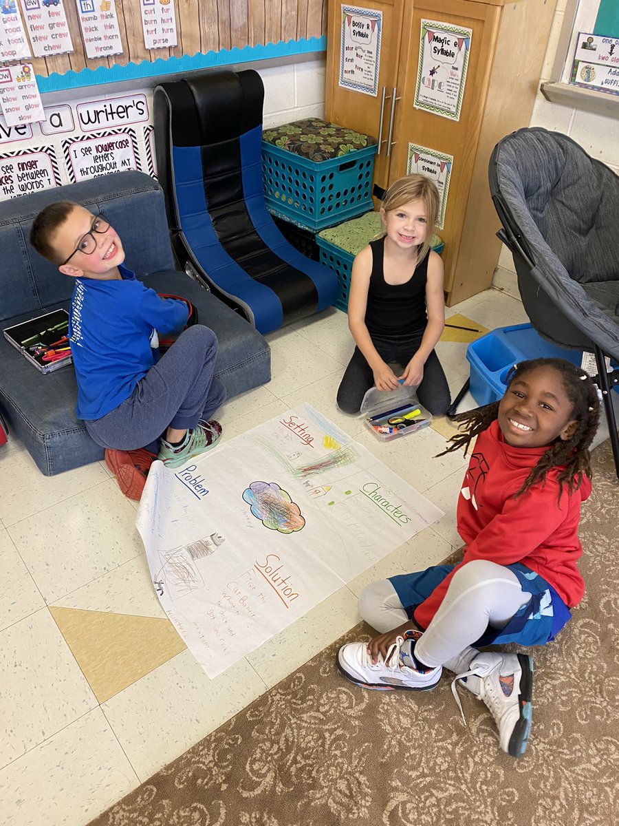 MrsCanane's tweet photo. That’s a wrap on Unit 1. We finished by having students work collaboratively on story element charts. They had a blast! @EMorichesES @EastMorichesSD https://t.co/0FkP1T84Ey