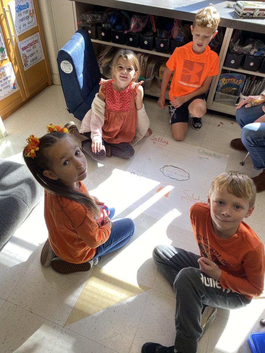 MrsCanane's tweet photo. That’s a wrap on Unit 1. We finished by having students work collaboratively on story element charts. They had a blast! @EMorichesES @EastMorichesSD https://t.co/0FkP1T84Ey