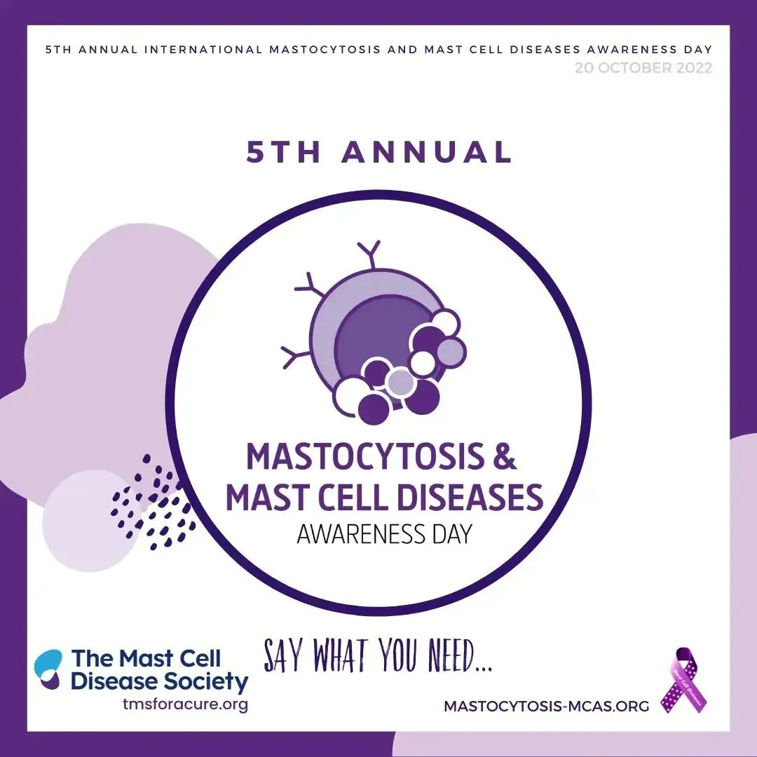 JessErrico22's tweet photo. Today is the 5th Annual Mast Cell Disease Awareness Day!

💜 Wear purple today to spread awareness and support for those with Mast Cell Diseases! 💜

#mastcelldisease #mastcelldiseaseawareness #mastocytosis https://t.co/NkWkqXigyP