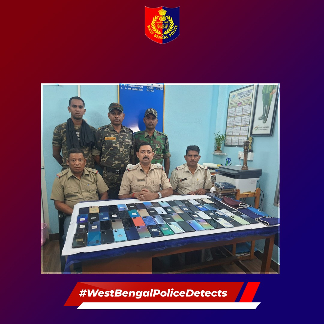 Diligent efforts of Kumbhira Out Post (PS- Baishnagnagar) @malda_police led to the recovery of 86 stolen cell phones. Investigation continues! #WestBengalPoliceDetects