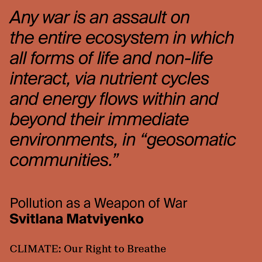 L'Internationale Online (@intl_online) on Twitter photo CLIMATE: OUR RIGHT TO BREATHE. Investigating the dire consequences of the ongoing war in #Ukraine, <a href="/svitlanax/">Svitlana Matviyenko</a> writes about the weaponization of pollution, evidencing it as a silent form of territorial occupation with long-term ecological devastation. 👉 bit.ly/climate_our_ri… CLIMATE: OUR RIGHT TO BREATHE. Investigating the dire consequences of the ongoing war in #Ukraine, <a href="/svitlanax/">Svitlana Matviyenko</a> writes about the weaponization of pollution, evidencing it as a silent form of territorial occupation with long-term ecological devastation. 👉 bit.ly/climate_our_ri…