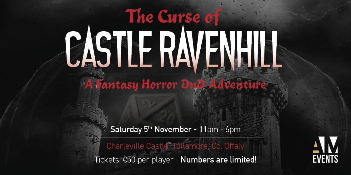 We have teamed up with AM Events to giveaway two tickets to The Curse of Castle Ravenhill - A Horror DnD Adventure! 👻
To enter:
🦇 Follow our page
🦇 Like and RT this post
Winner will be announced Wednesday October 26th!
More info: eventbrite.com/e/the-curse-of…