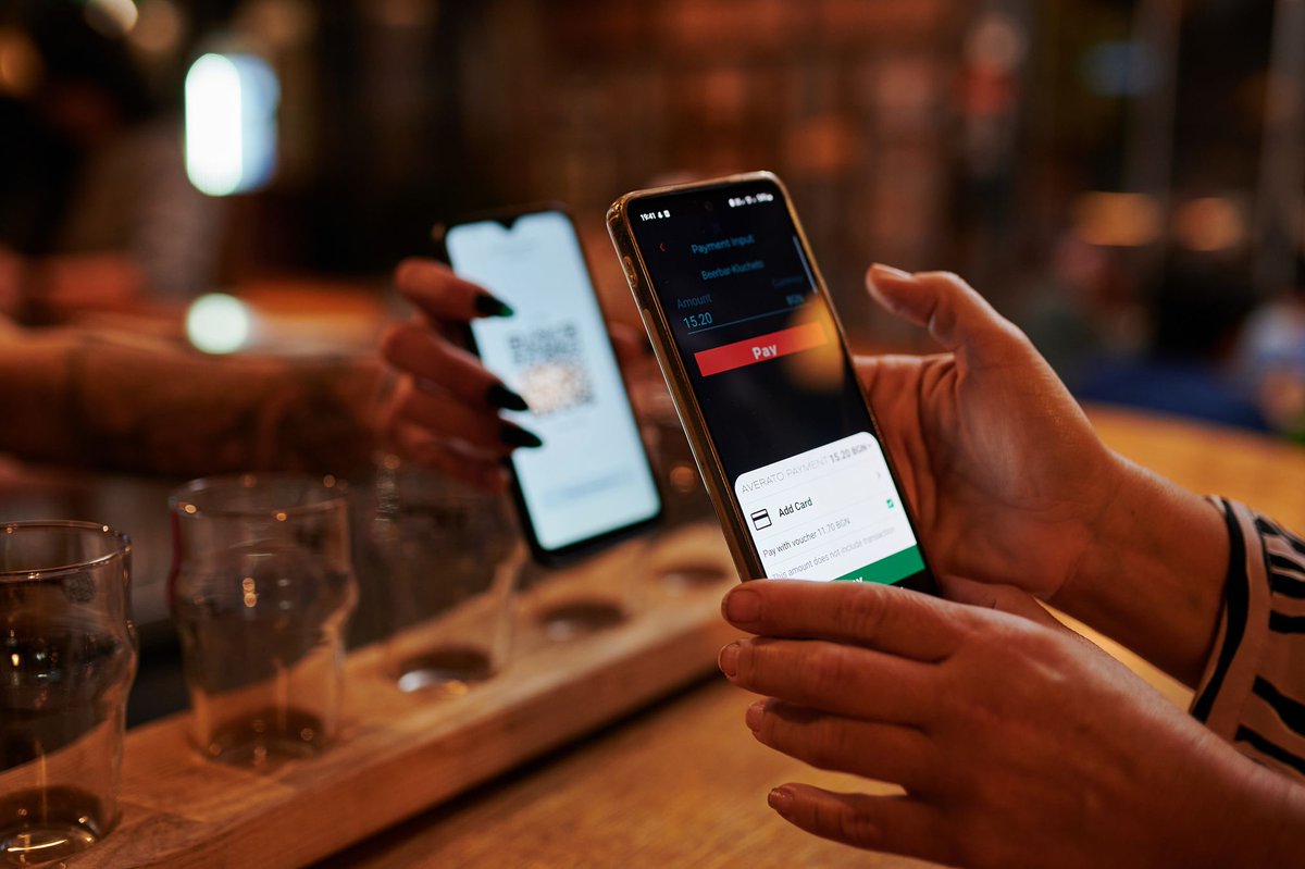 AveratoTech's tweet photo. The #AVERATO ecosystem is growing!

One of the new Points of sales is "The Key" - an awesome beer bar in Varna. Since they integrated AVERATO, they can use any mobile device to collect #payments, #vouchers, or even #crypto!

 #IoT #Blockchain #FinTech https://t.co/ti2OnS99Z4