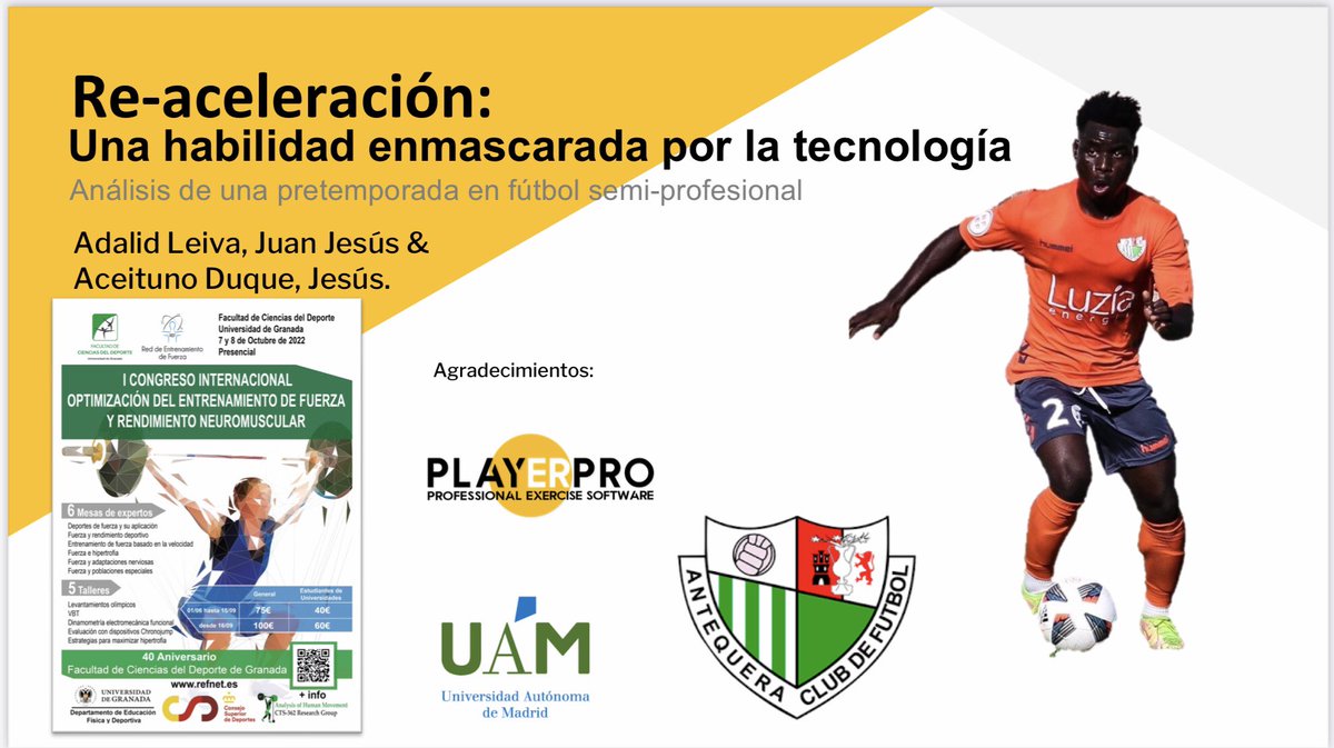El <a href="/AntequeraCF/">Antequera C. F.</a> Presente en el "I Congreso Internacional sobre Optimización del Entrenamiento de Fuerza y Rendimiento Neuromuscular” Granada
Junto a <a href="/Jesus_AceitunoD/">Jesús AceitunoD</a> hemos presentado los trabajos: 
- “Efectos derivados de un programa de fuerza”
-“Reaceleracion”

#somosantequera