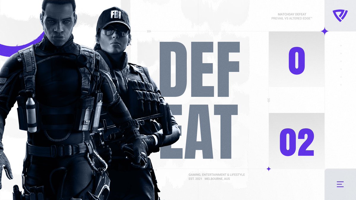 PrevailANZ's tweet photo. [#PRVLR6]

Unfortunate loss for the boys tonight!

🗺 Bank
7❌5
🗺 Club
8❌7

GGs to @AlteredEdgeAU

#WePrevail | @R6esports | #PRVL https://t.co/iFmIsADMaq