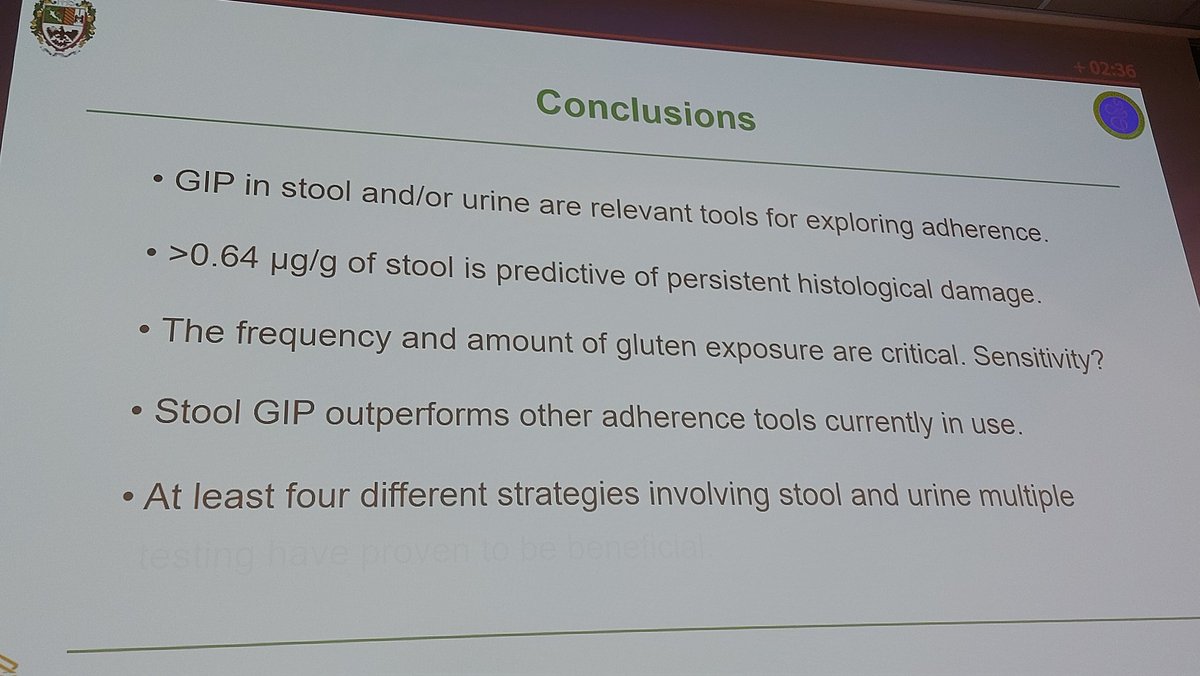 MartinaScib's tweet photo. #ICDS2022 
GIP in stool or urine as a tool for adherence to #glutenfree diet in #coeliac disease https://t.co/TIUY9WOlD2