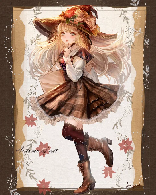 ハロウィン魔女のファッションイラストの中から、お絵描き魔女コーデ再掲です#ハロウィン2022  #絵柄が好きって人にフォローされたい 
