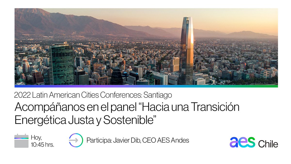 🗓 Hoy desde las 10:45 hrs, en el marco de la Latin American Cities Conference 2022 Santiago, <a href="/javierfd10/">Javier Federico Dib</a> será parte del panel “Hacia una Transición Energética Justa y Sostenible” con destacados líderes del sector privado.
 
📌Acompáñanos en bit.ly/3VDxOnK