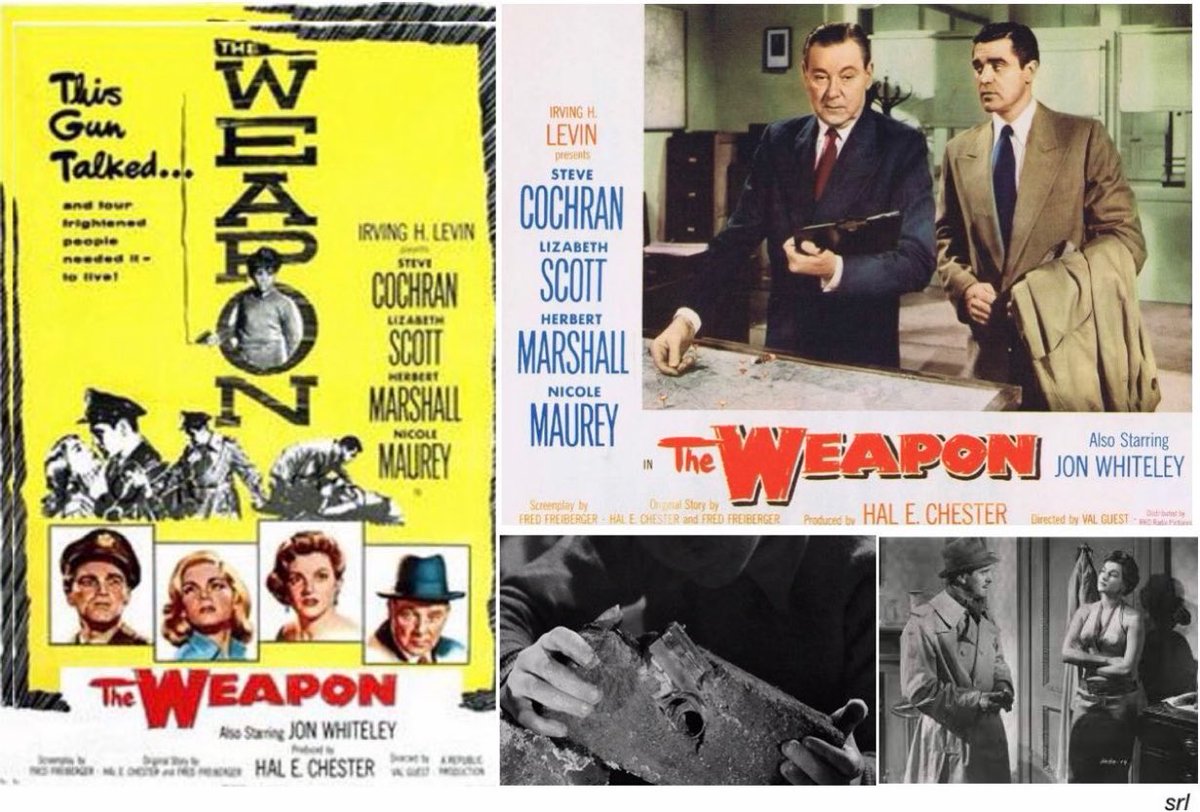 SaveRedlandLibr's tweet photo. 1:20pm TODAY on @TalkingPicsTV
The 1956 #Crime #Thriller film🎥 “The Weapon” directed by #ValGuest (& an uncredited Hal E.Chester) and written by #FredFreiberger & #HalEChester
🌟#SteveCochran #LizabethScott #HerbertMarshall #NicoleMaurey #GeorgeCole https://t.co/RkmeUcjte5