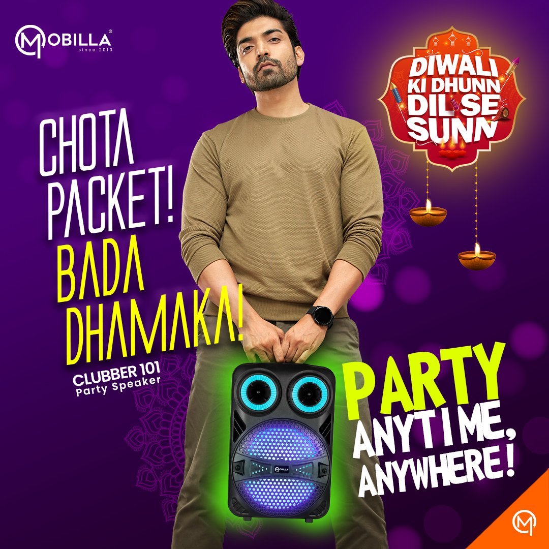 Mobilla0fficial's tweet photo. Clubber 101 enables you to throw a party wherever you like!
It is a 15W Party Speak which is light weighted and easy to carry around.
.
.
#Mobilla #HarPalKeLiye #gurumeet #gurmeetchoudhary #gurmeet #Clubber #Clubber101 #Partyspeaker #speaker #Bluetoothspeaker #Light #Weight https://t.co/UMEDScpa4H