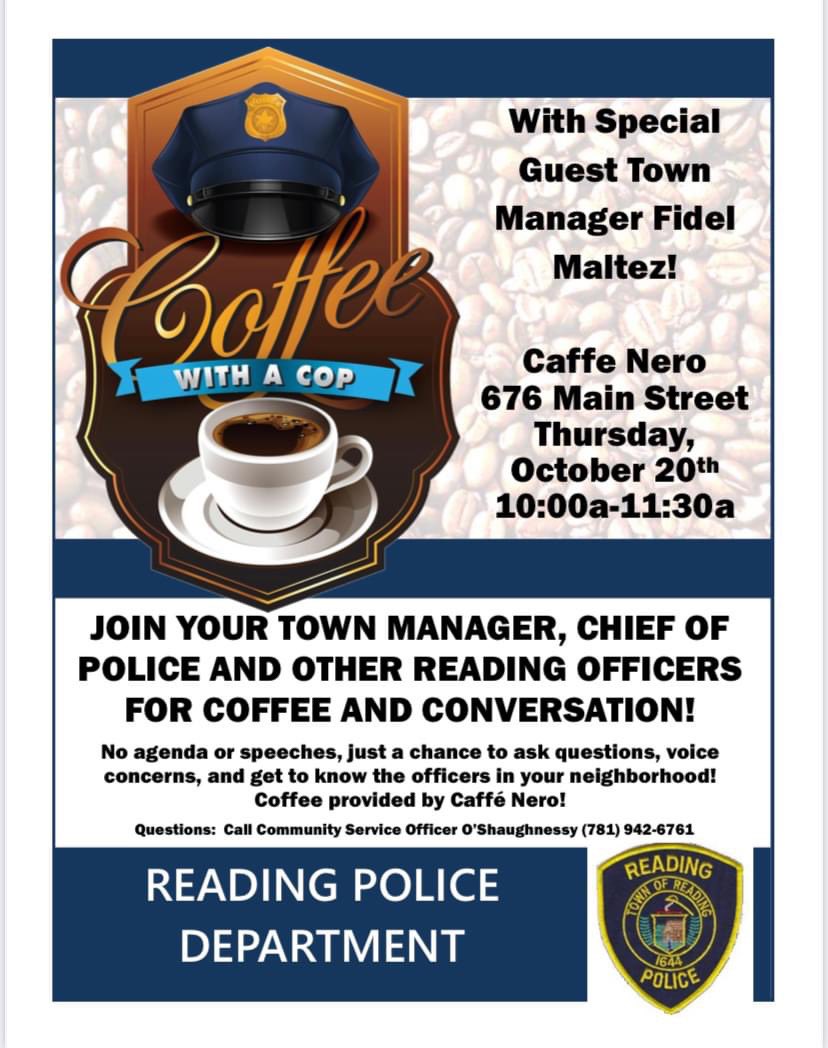 Join us today at Cafe Nero for Coffee with a Cop!