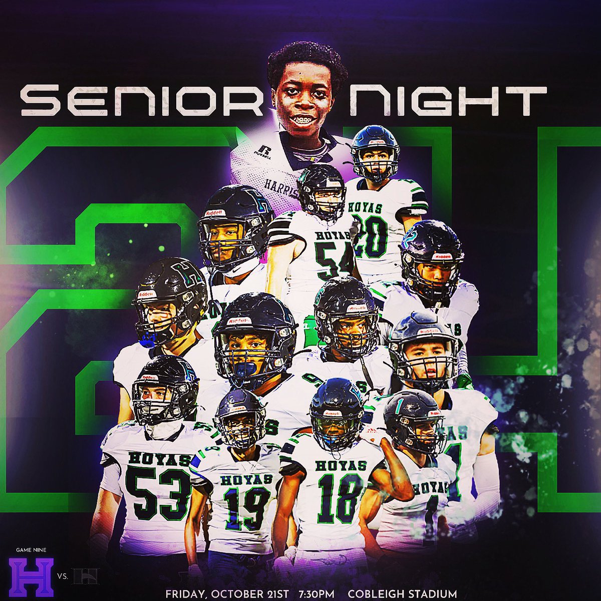 Tomorrow night we celebrate our seniors in #CobleighStadium 👏👏👏👏 come out & pack those stands as we battle region for Hillgrove #RockSolid #HoyaSaxa #CloseTheGap