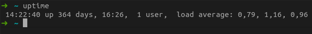 It's my daily driver, running GUI, Browser, IDE, Docker... no reboot for a straight year #Linux ❤️