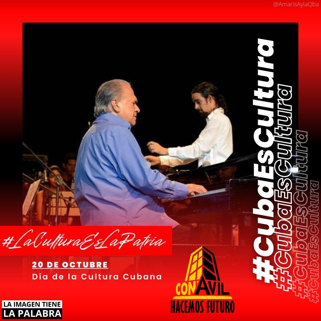 Llega este 20 de octubre, día de la cultura cubana de la que nos sentimos profundamente orgullosos, sin distinción política, social o religiosa. #CubaEsCultura #LatirAvileño 

<a href="/Conavil_ECM/">CONAVIL - Empresa de Construcción y Montaje</a> <a href="/CubaEsCultura/">MinCult - Cuba</a> <a href="/CiegoCultura/">Cultura Provincial Ciego de Ávila</a>
