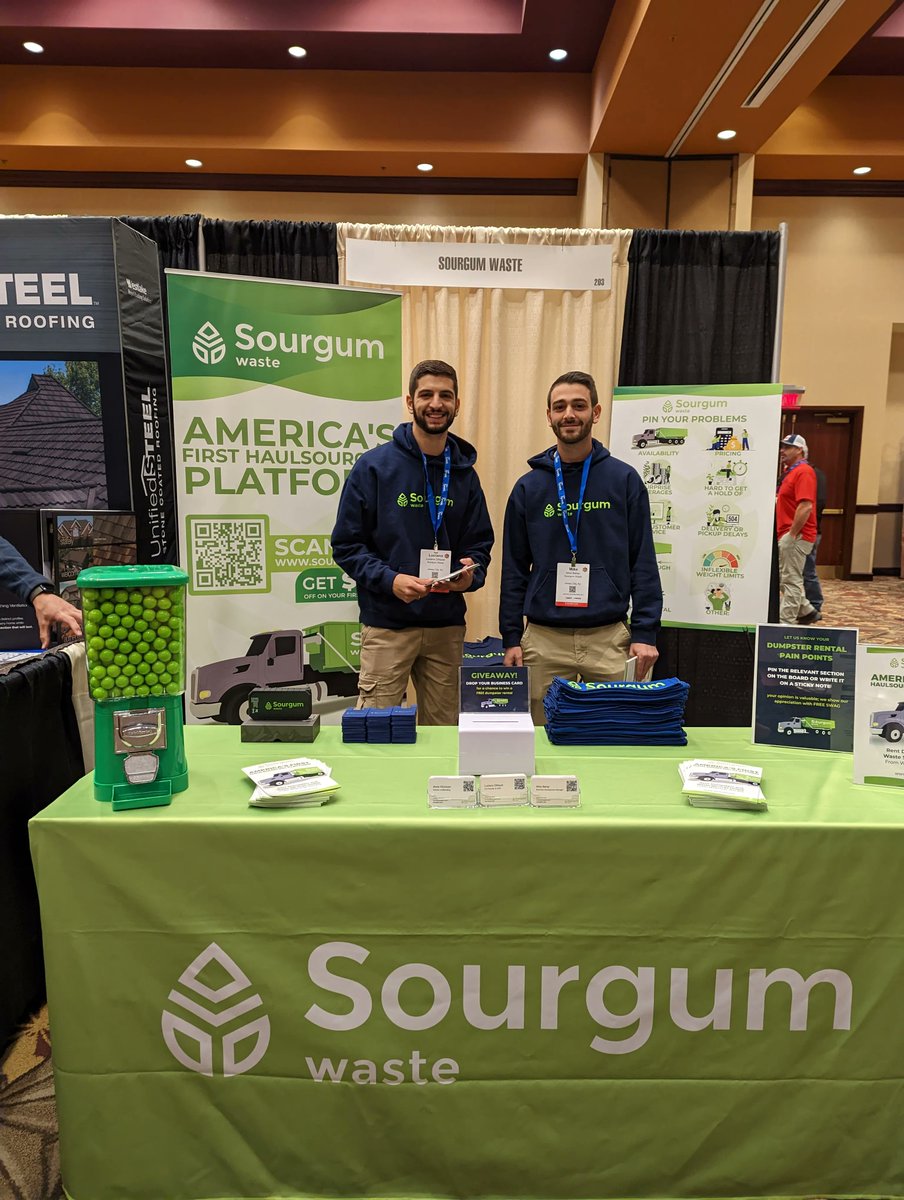 sourgumwaste's tweet photo. Come see us today at the 21st Century Building Expo & Conference in Concord, NC, where we are spreading the possibility of sustainable waste disposal within the construction industry! #21CBEC #NCHBA #construction #building #networking #ForACleanWorld https://t.co/zIDpEspkOr