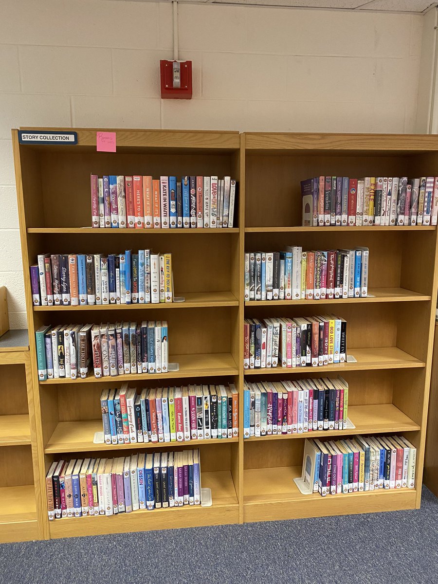 RobinsonLibrary's tweet photo. AM - in the middle of moving every fiction book (we don’t know where some things are right now, it’s a mystery…but very soon all books will land on a new genre shelf). Fantasy awaits on top!!! #genrefication #ramsread #ownliteracy https://t.co/adJ7n7a121
