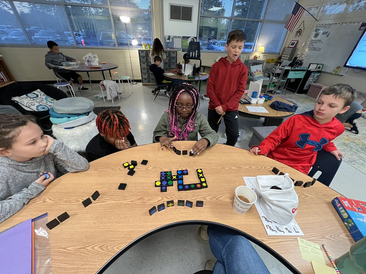 Learning a new game this morning during soft starts. We 🤍 <a href="/QwirkleGame/">Qwirkle Game</a> ! Some major strategic thinking going on this AM!