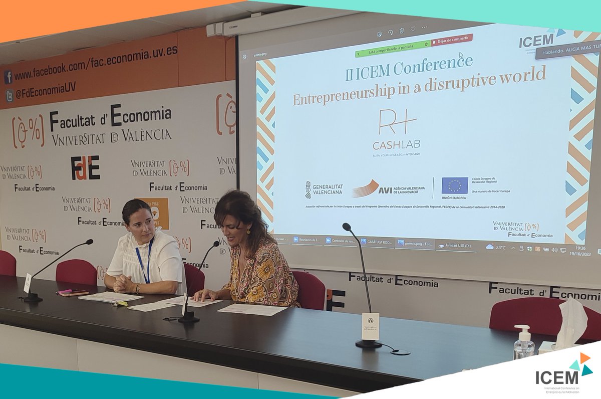 IcemConference's tweet photo. 📢Yesterday we finish the #ICEM22 with the closing ceremony chaired by:
👉Dolores Garzón, Vicedean of Entrepreneurship, General Co-Chair ICEM22, Co-President RESOCEM.
👉Alicia Mas-Tur, General Co-Chair ICEM22, Co-President RESOCEM.⤵️
@UV_EG @FdEconomiaUV https://t.co/C3U3NLOUxp