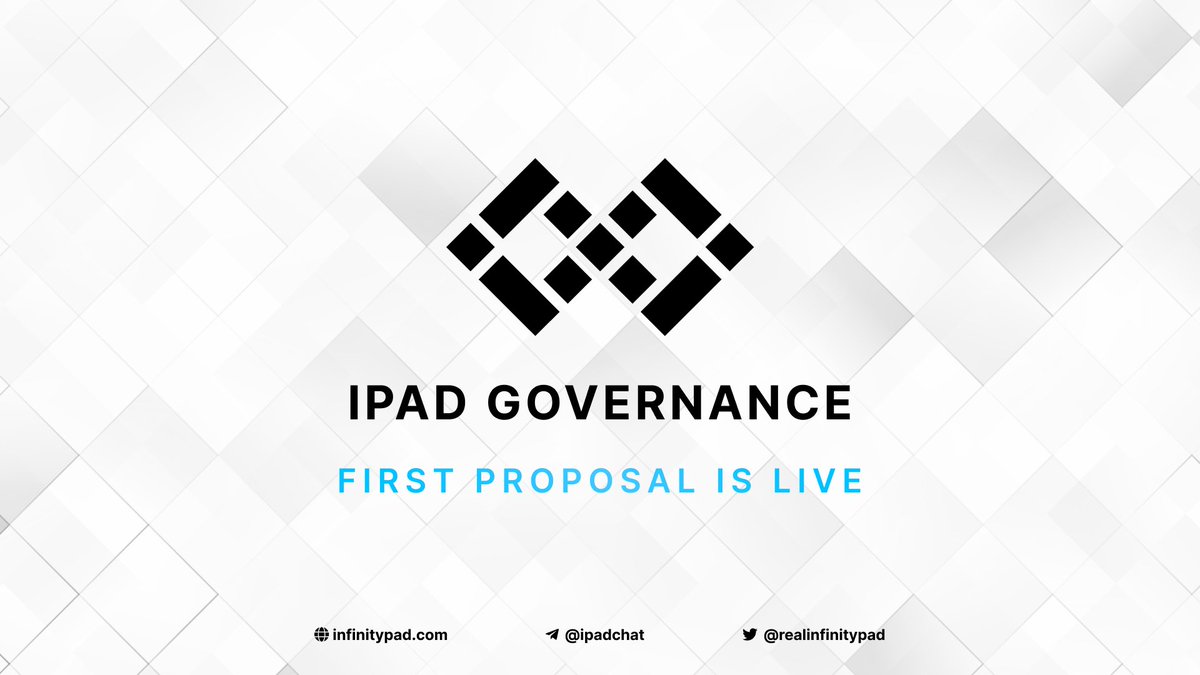 Realinfinitypad's tweet photo. IPAD Holders and stakers, We are excited to announce our first Governance proposal. 

Have your voiced heard &amp; VOTE
👇👇

https://t.co/Lum9kNmf0o https://t.co/6afpfoWpqS