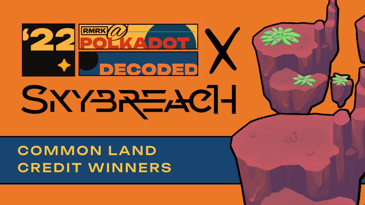 As part of our @PolkadotDecoded Rewards, 5 of those that scanned our QR code and gave an Eth address were randomly selected, and each won a #Skybreach common land credit. Congratulations to @gogeff @PGomali @fnmallo @Nachitus2942 @w_romeotango 🎊🥳