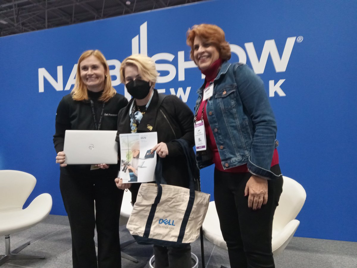 #NABShowNY Day 1 featured a #GalsNGear giveaway winner who won a Dell Precision 5570 laptop for her creative endeavors.