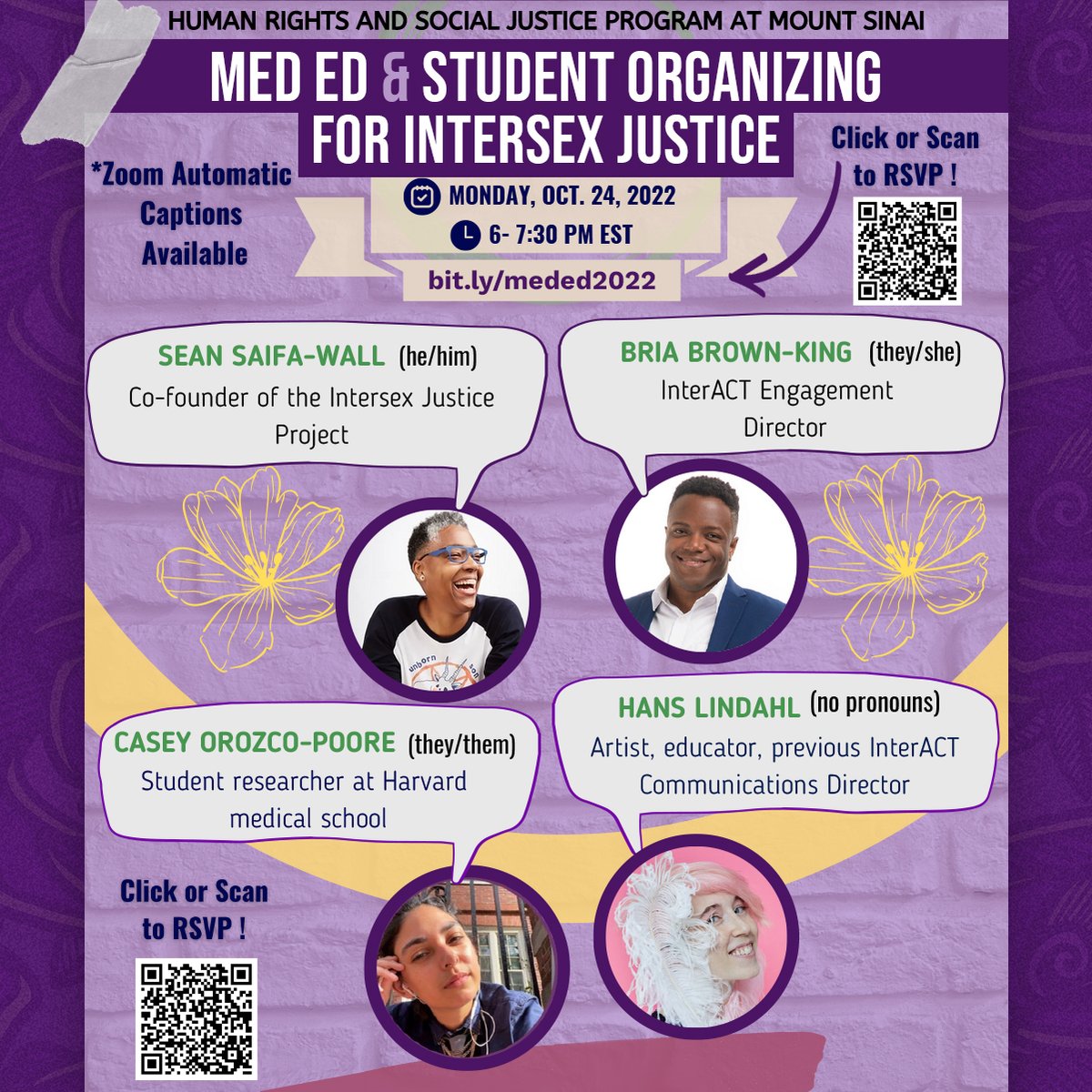 Med students, #MedTwitter: join our free (and recorded) webinar on how to organize to #EndIntersexSurgery at your school or hospital! 🩺 Put on by the incredible @IntersexJustice and co via Mt. Sinai. 📢 REGISTER: bit.ly/meded2022 info in 🧵