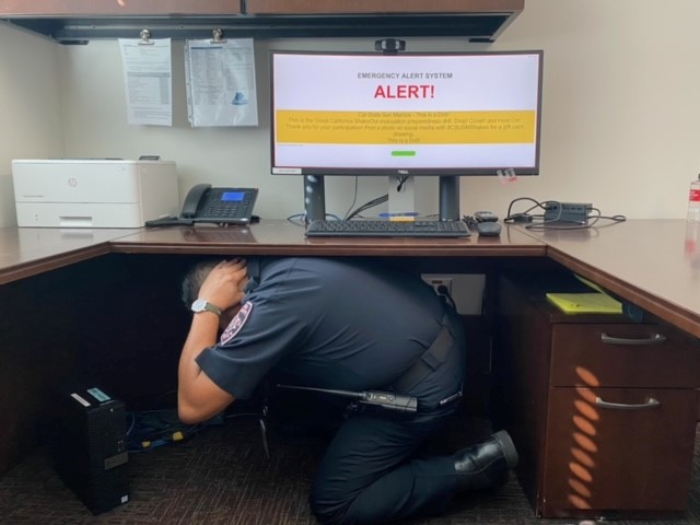 CSUSMpolice's tweet photo. K9 Hans and Interim Chief Flores were part of #CSUSMshakes. For more information on how to prepare for an earthquake in specific settings visit https://t.co/cmyx2xhSRq
#CSUSMpolice 🐶🚔 https://t.co/sEwn20qJ7k
