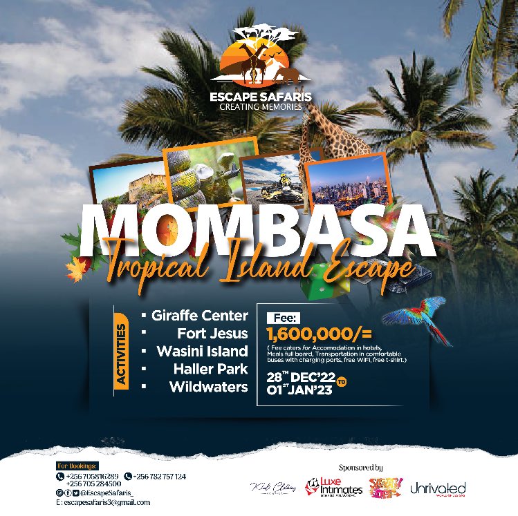 EscapeSafaris_'s tweet image. Explore Mombasa with us this December 📌
#ExploreMombasa