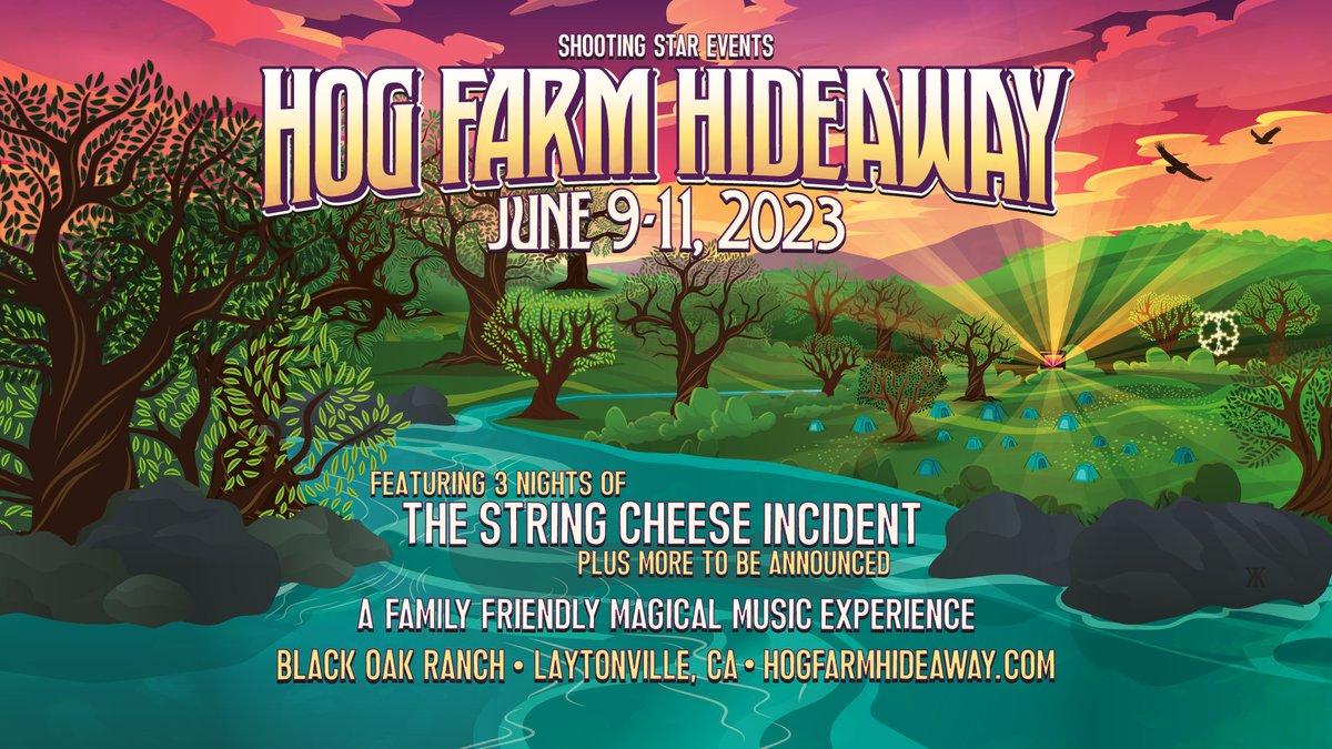 HogFarmHideaway's tweet photo. SAVE THE DATE ANNOUNCEMENT 🐷🧀🥳

Please join us June 9-11, 2023 at Black Oak Ranch in Mendocino County, CA, for a family-friendly festival experience.

Stay tuned for the lineup announcement, vendor and volunteer opportunities, and ticket updates.

🐷 https://t.co/485Ljlj9qz 🐷 https://t.co/v558H4BeR4