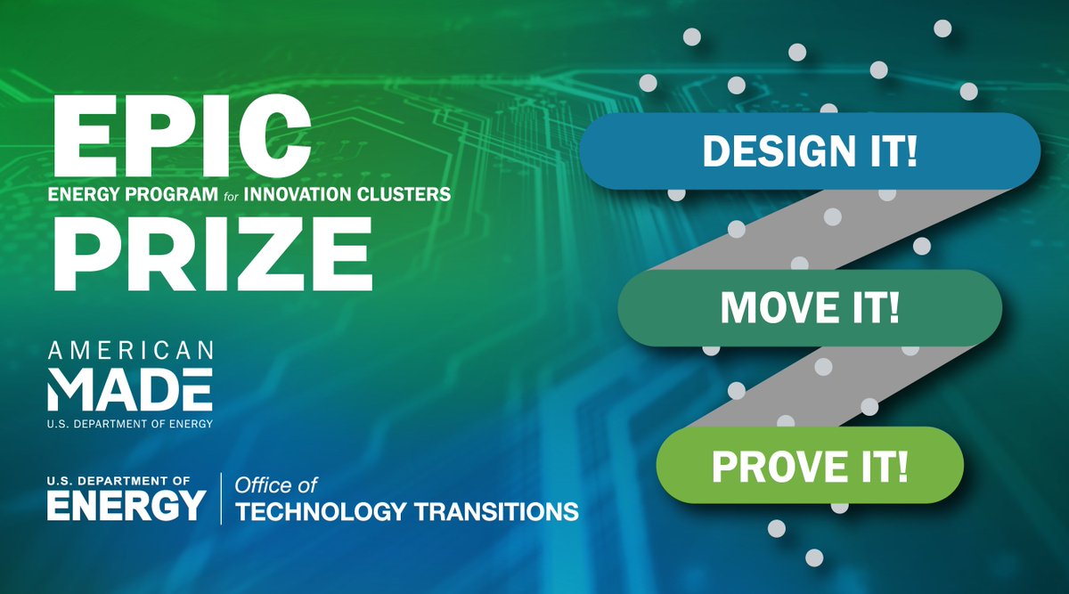 ICYMI: stream last month's EPIC Prize informational webinar to get the info you need to take home a piece of the $4M cash prize pool from @ENERGY @AMCprizes & @Iamherox. Deadline to apply is next week, 10/25, so watch now for rules and guidelines: youtube.com/watch?v=tjWF4I…