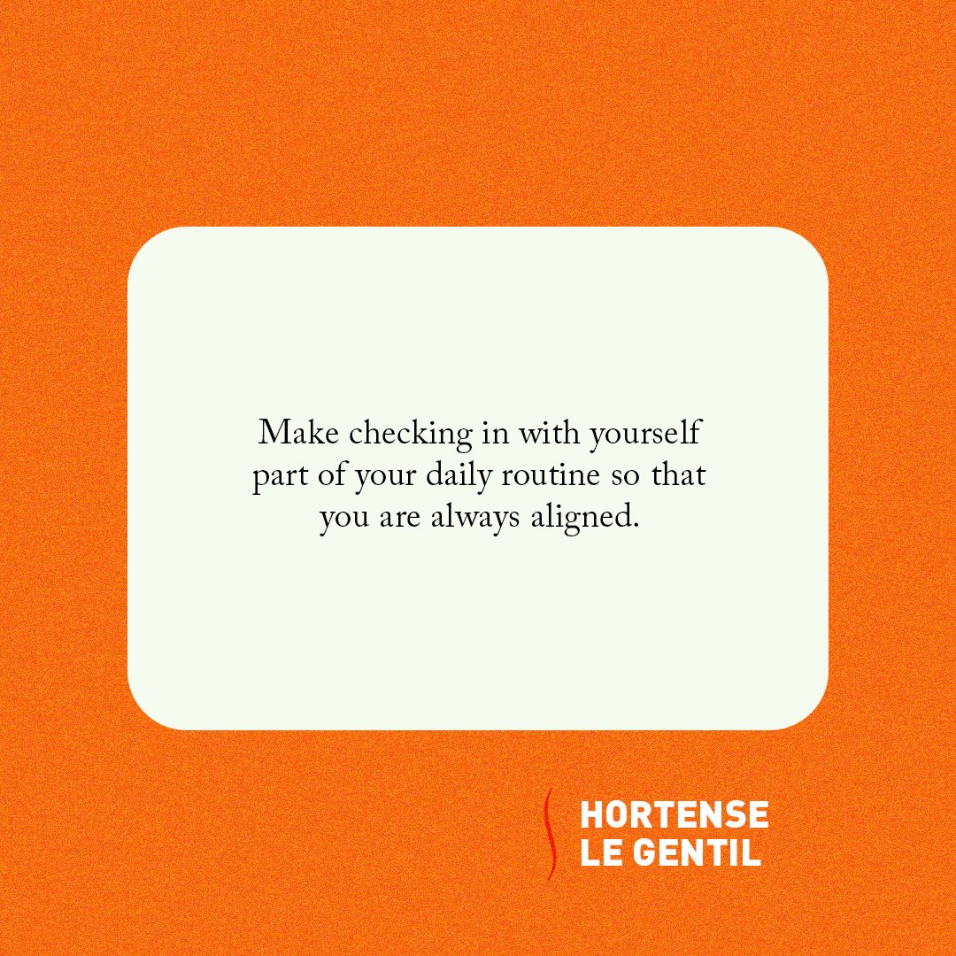 Check in with yourself for your alignment, the same way you go to the gym to build a muscle. Both require consistency and effort every day.  

#Aligned #Consistency
