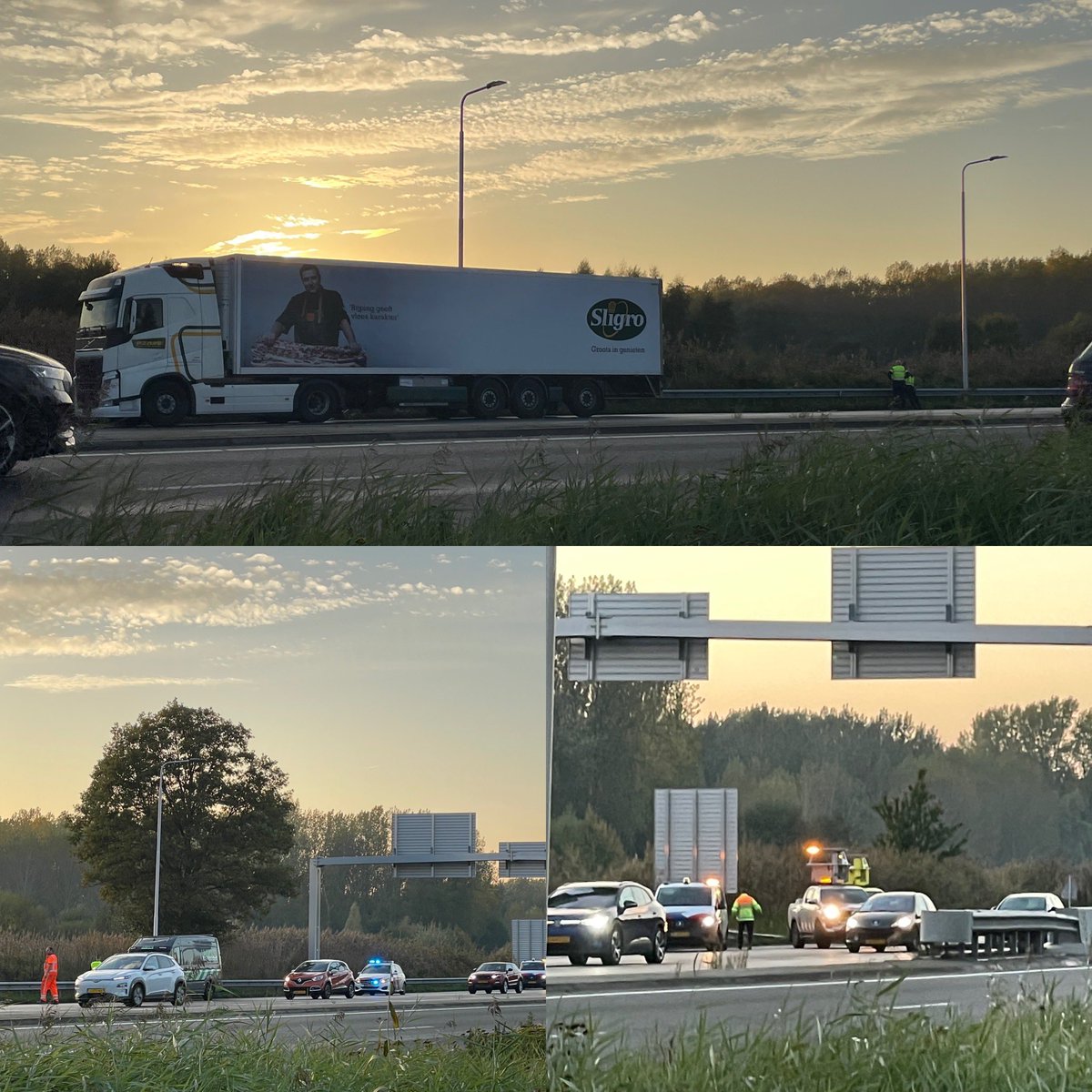 Wis_TomL's tweet photo. Vrachtwagen verliest diesel op #N279 #Rijksweg #Veghel hulpdiensten maken wegdek schoon. https://t.co/0MA4sxbbmW