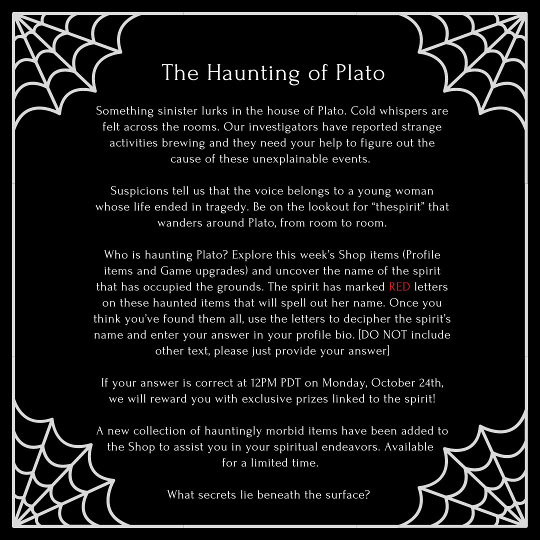 🕸 🪦 The Haunting of Plato 🪦 🕸
