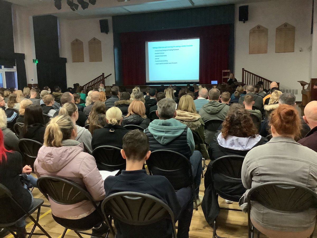 A fantastic turnout of students and parents at the Year 11 information evening. The Huxlow community working together for success. #huxlowambition
