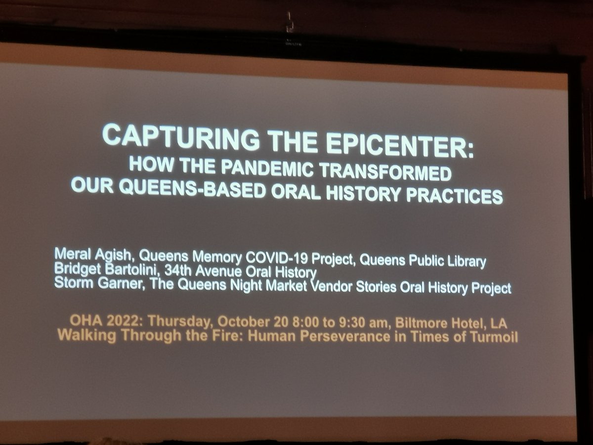 Happy to be part of the #OHA2022 adventure. Again, a lot to learn and share. There are already interesting presentations surrounding the <a href="/34thStNYC/">34th Street</a>  #openstreet project by Briget Bartoloni <a href="/FiveBoroStories/">FiveBoroStoryProject</a>. An oral history of community involvement in their own street.